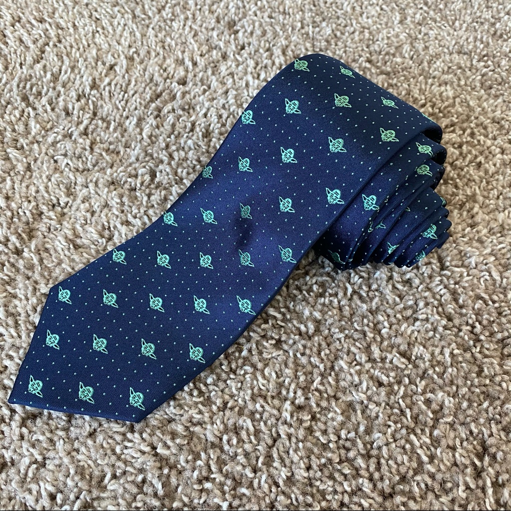 Yoda Star Wars Tie Blue And Green Polka Dot